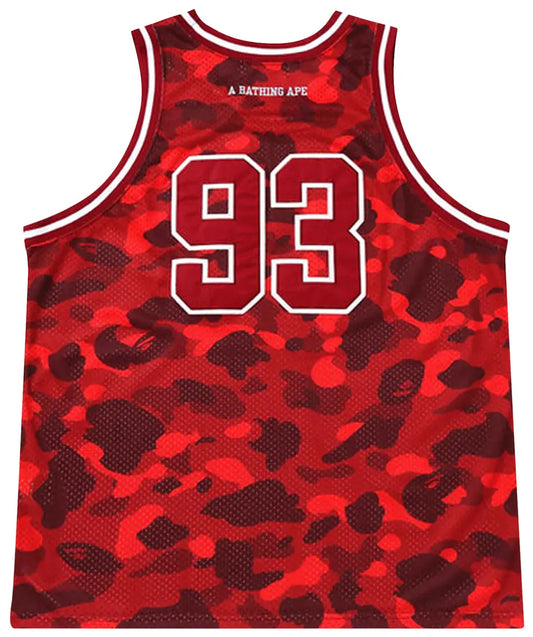 BAPE Color Camo Basketball Tank Top 'Red'