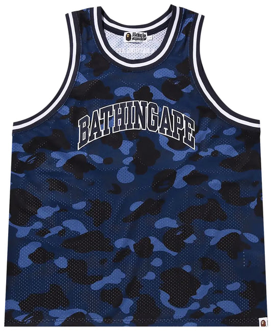 BAPE Color Camo Basketball Tank Top 'Navy'