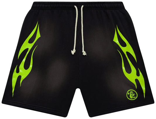 Hellstar Flame Shorts 'Green'