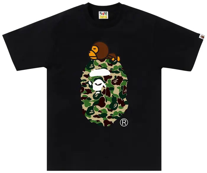 Bape ABC Camo Milo On Big Ape Tee (SS25) 'Black/Green'