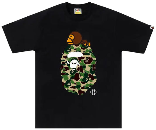 Bape ABC Camo Milo On Big Ape Tee (SS25) 'Black/Green'