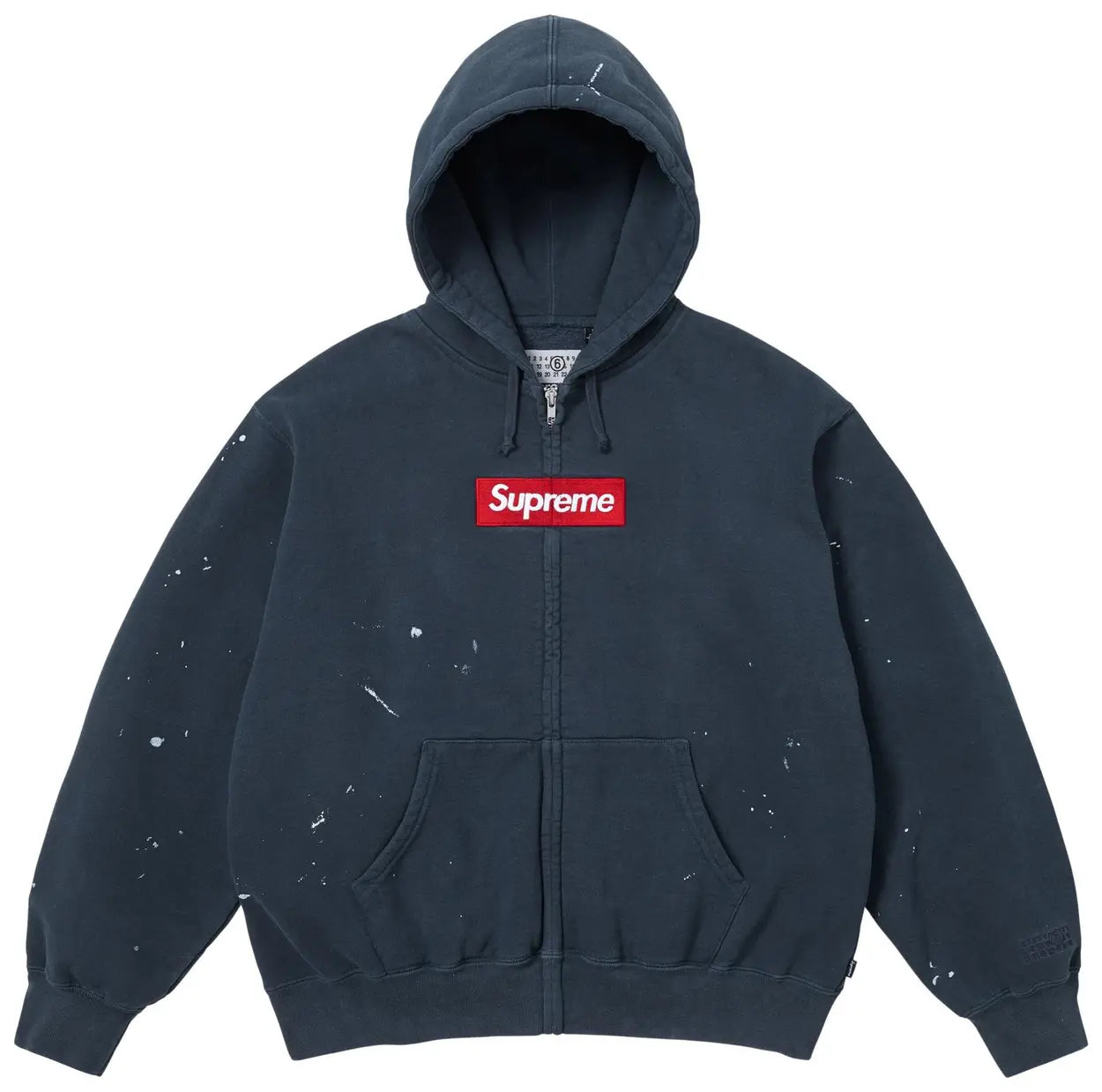 Supreme MM6 Maison Margiela Box Logo Zip Up Hoodie 'Navy'