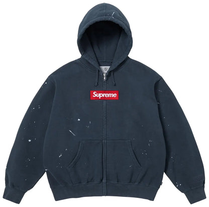 Supreme MM6 Maison Margiela Box Logo Zip Up Hoodie 'Navy'