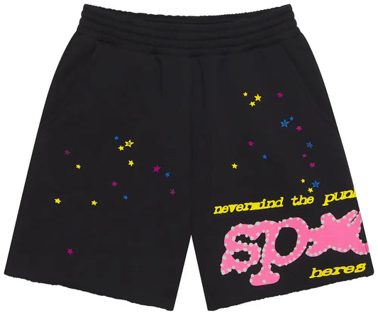 Sp5der Punk V2 Sweat Shorts 'Black'