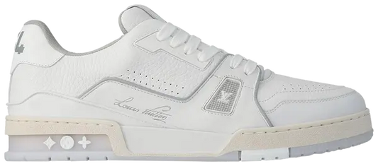 Louis Vuitton Trainer White Grey Signature