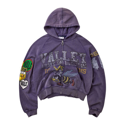 Vale Forever Army Zip Up Hoodie ‘Navy’