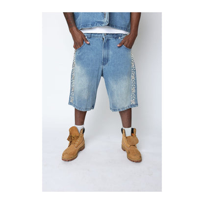 Fraternal Desires 'Concrete Pearl' Blue Jeans Shorts