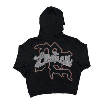 Mixed Emotion Black Rhinestone Hoodie