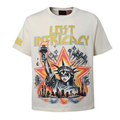 Lost Intricacy Rhinestone Kiss Liberty T-Shirt
