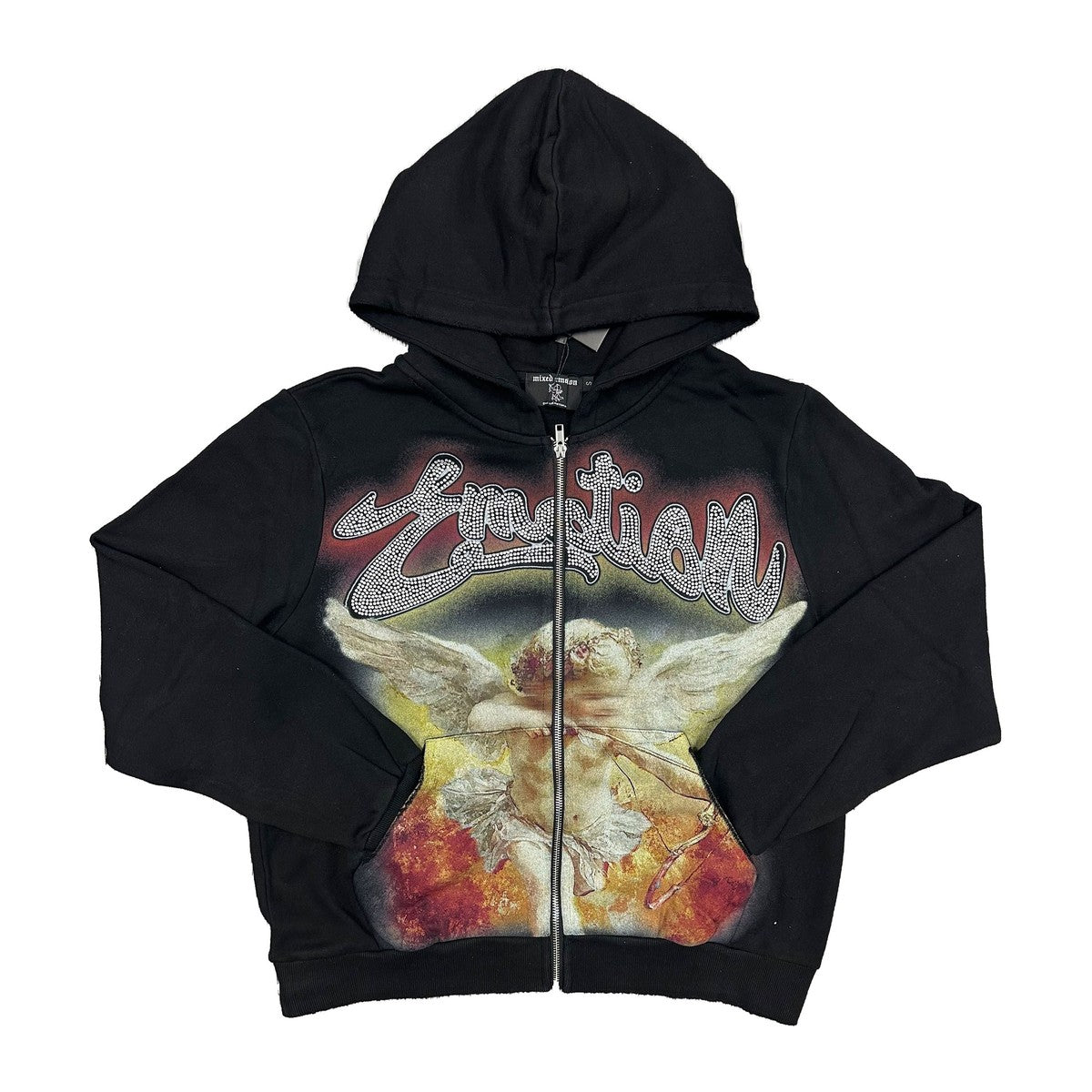 Mixed Emotion Black Rhinestone Hoodie