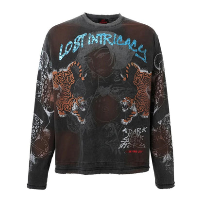 Lost Intricacy Twin Tiger L/S Tee Black
