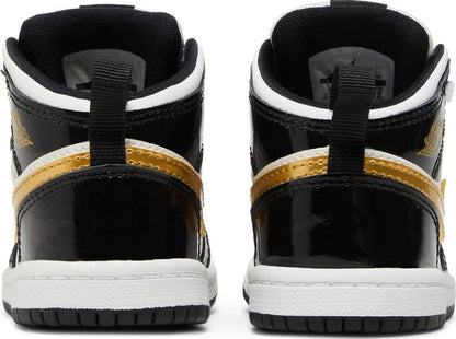 Jordan 1 MidPatent Black White Gold (TD)