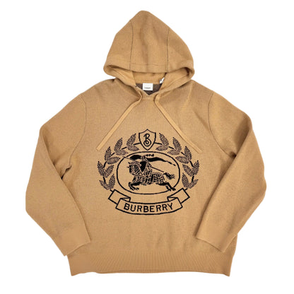 Burberry Laurel Logo Hooded Knit ‘Camel’ (Pre-Owned)
