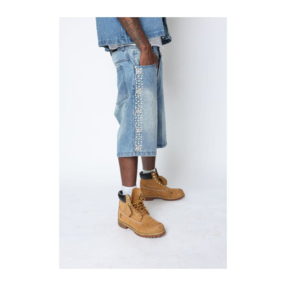 Fraternal Desires 'Concrete Pearl' Blue Jeans Shorts