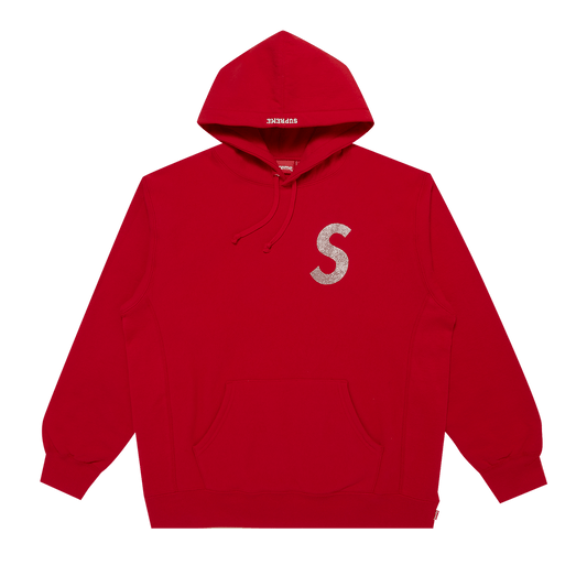 Supreme x Swarovski S Logo Hooded Sweatshirt 'Red'