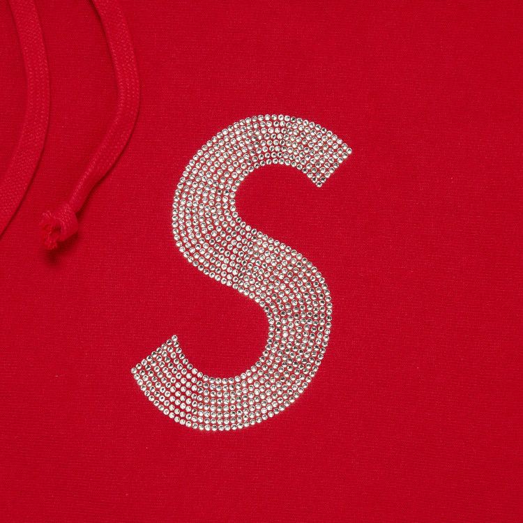 Supreme x Swarovski S Logo Hooded Sweatshirt 'Red'