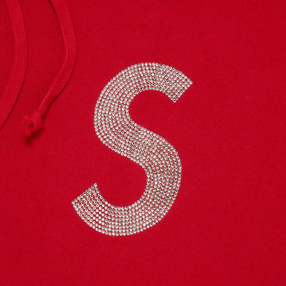 Supreme x Swarovski S Logo Hooded Sweatshirt 'Red'