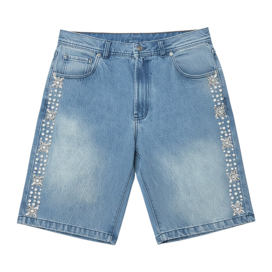 Fraternal Desires 'Concrete Pearl' Blue Jeans Shorts