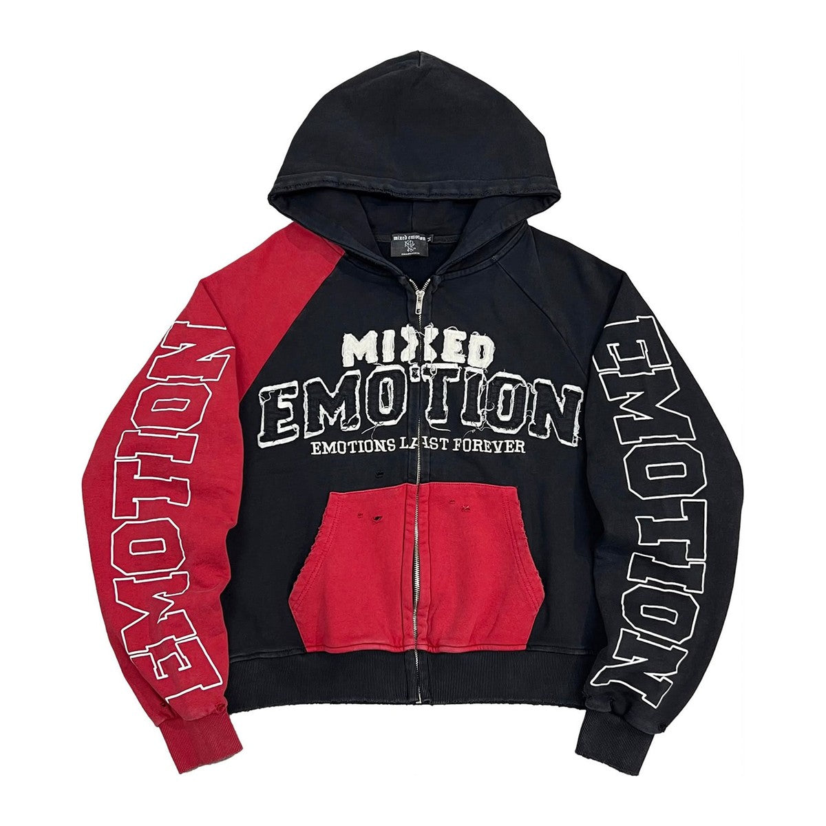 Mixed Emotion Red Split Decision Hoodie