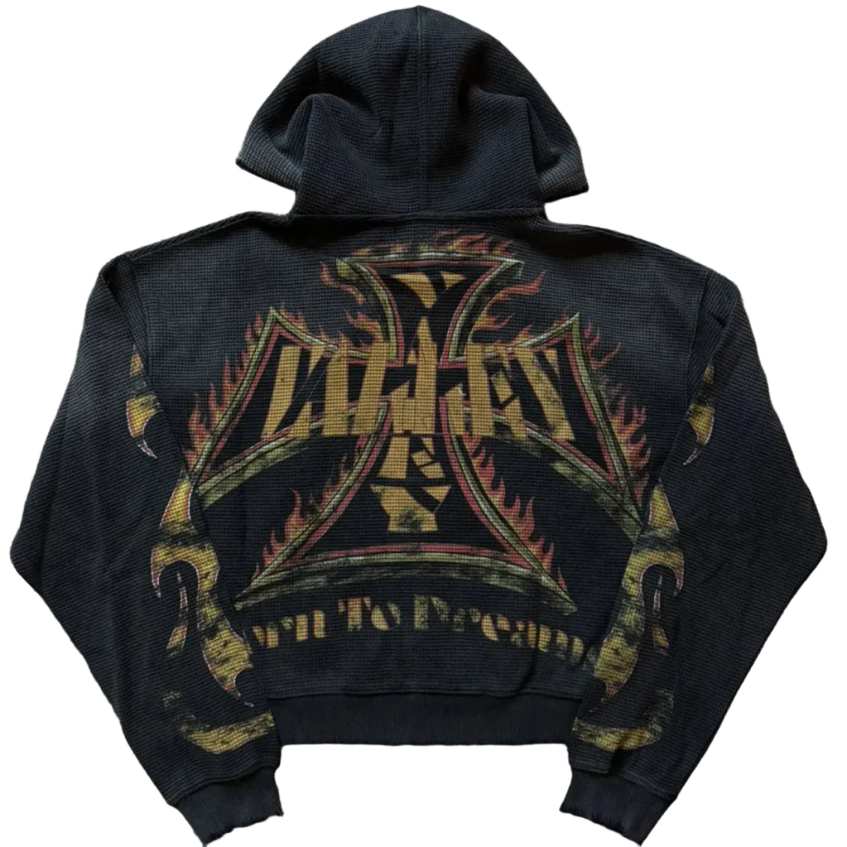 Vale Forever Black Reborn Waffle Zip Up Hoodie Valley Dreams