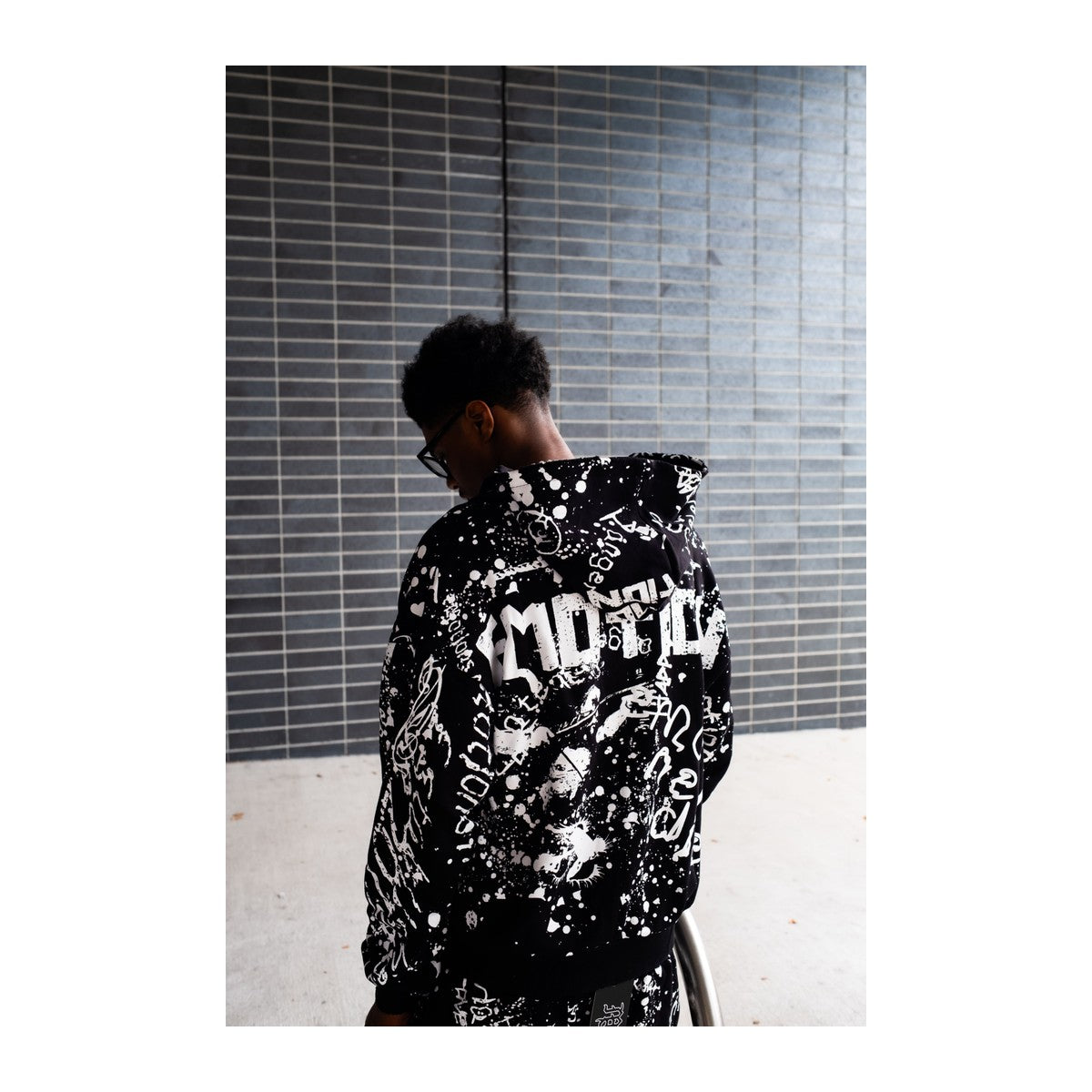 Mixed Emotion Black Graffiti Hoodie