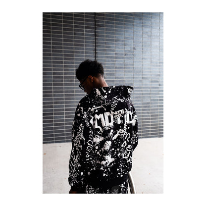 Mixed Emotion Black Graffiti Hoodie
