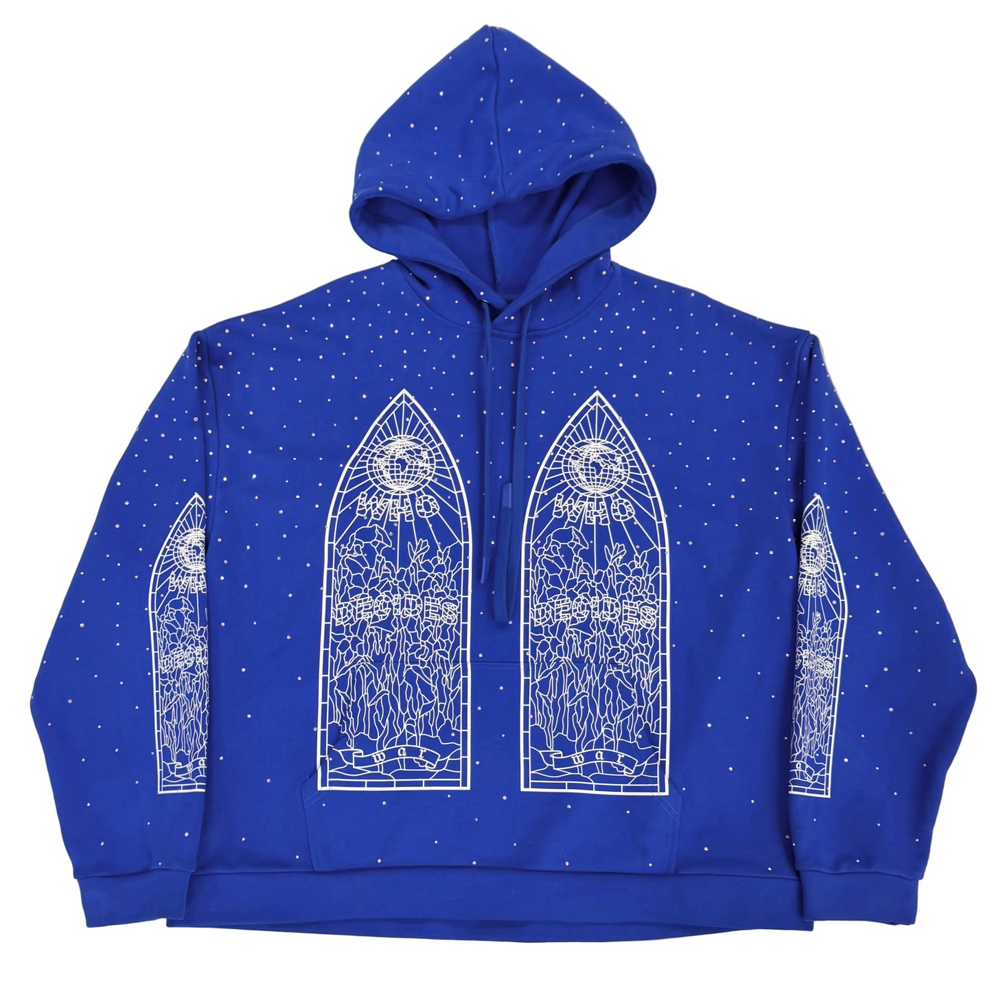 Who Decides War Rhinestone Hooded Pullover Blue (Pre-Owned)