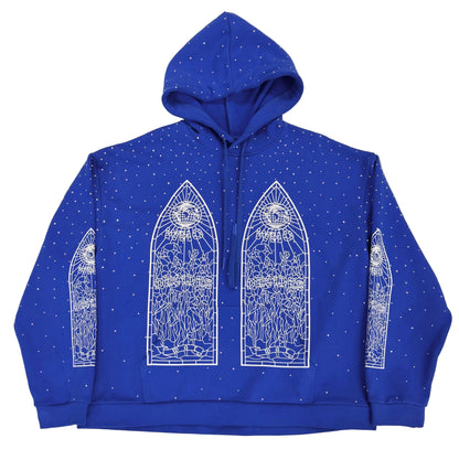 Who Decides War Rhinestone Hooded Pullover Blue (Pre-Owned)