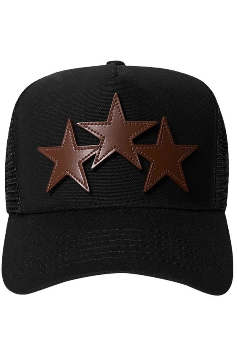 Amiri Three Star Trucker Hat Black