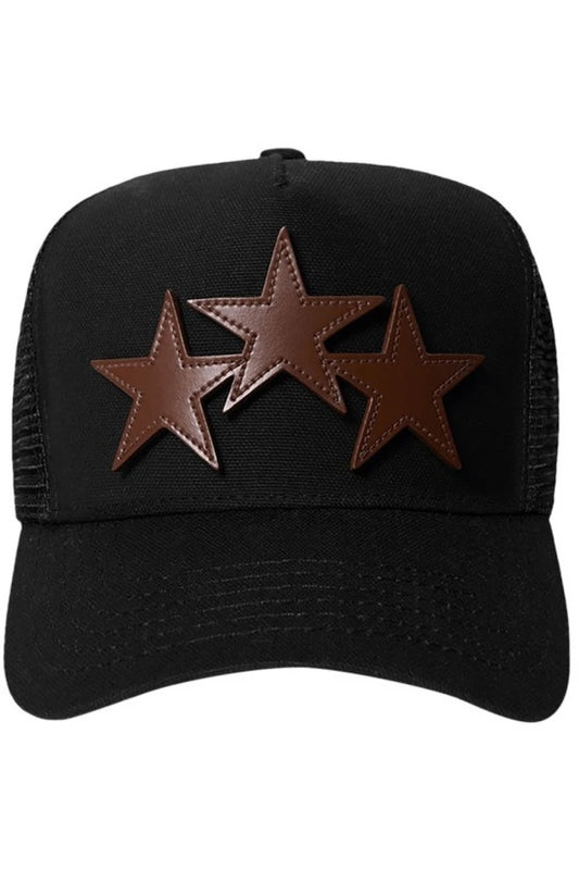 Amiri Three Star Trucker Hat Black