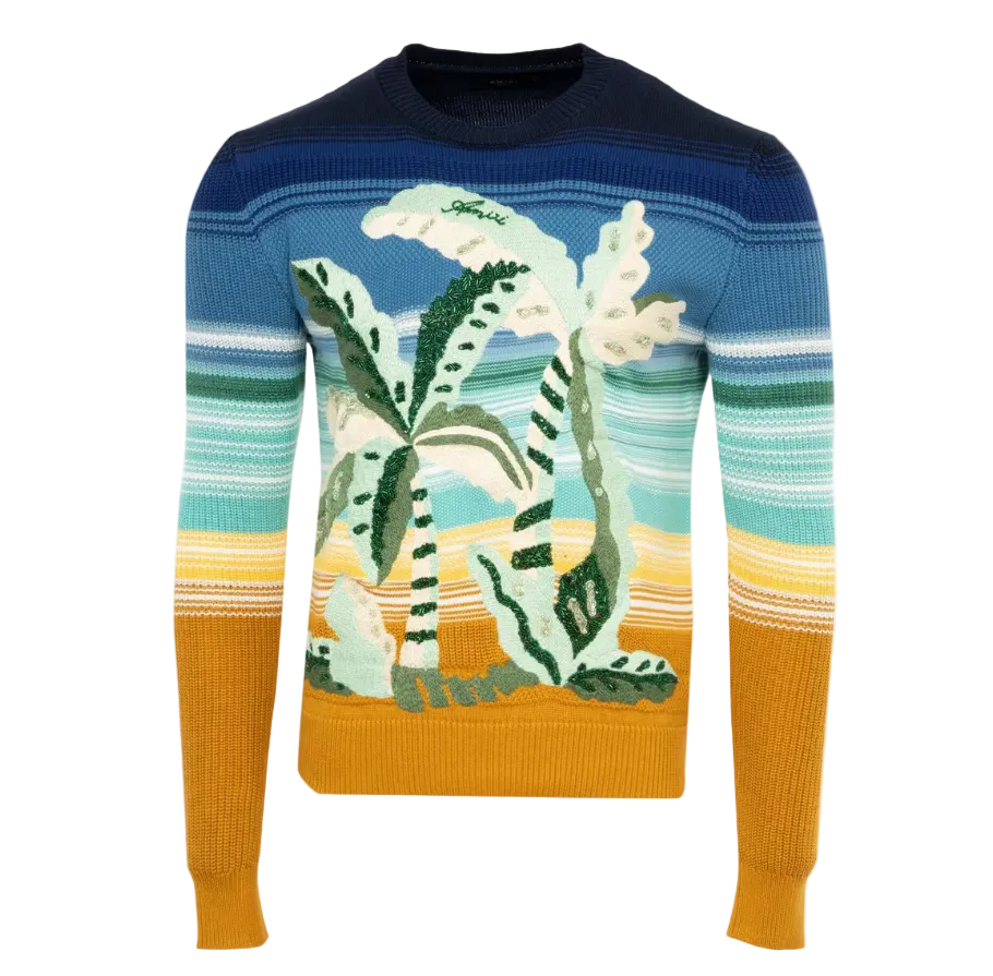 Amiri Embroidered Palm Tree Crew 'Multicolor'