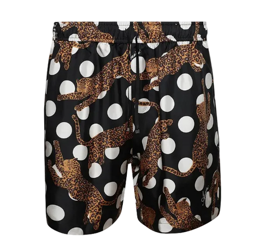 Amiri Leopard Polka Dots Silk Short 'Black'