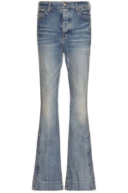 Amiri Stack Kick Flare Leg Clay Indigo Jeans