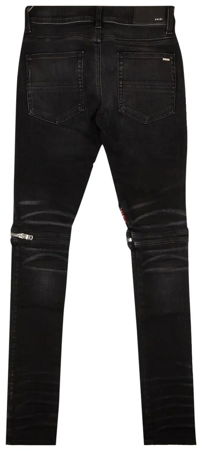 Amiri Pink Velvet PJ MX2 Skinny Jeans 'Black'
