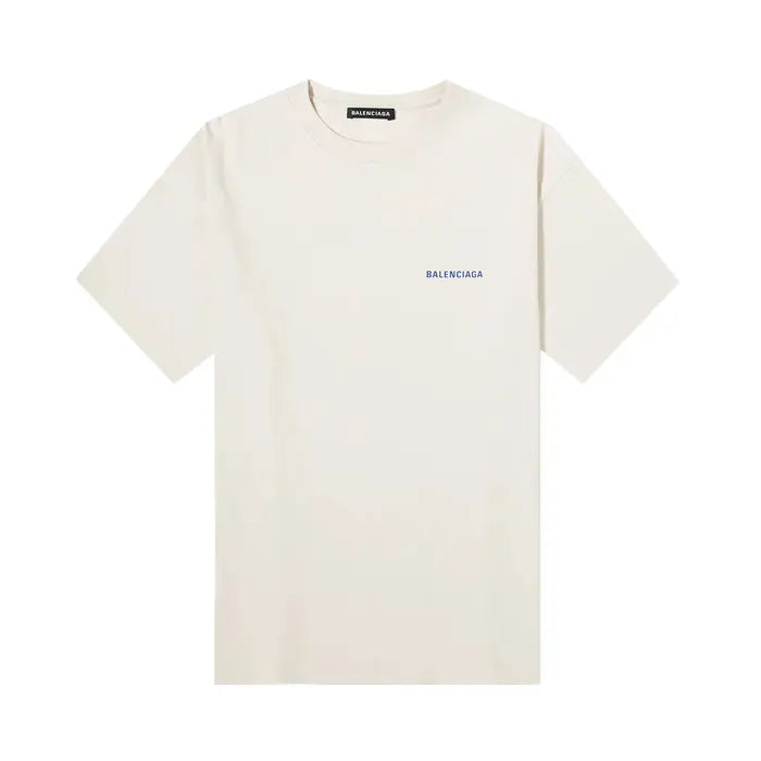 Balenciaga Badge Logo Tee 'Chalky White/Blue'