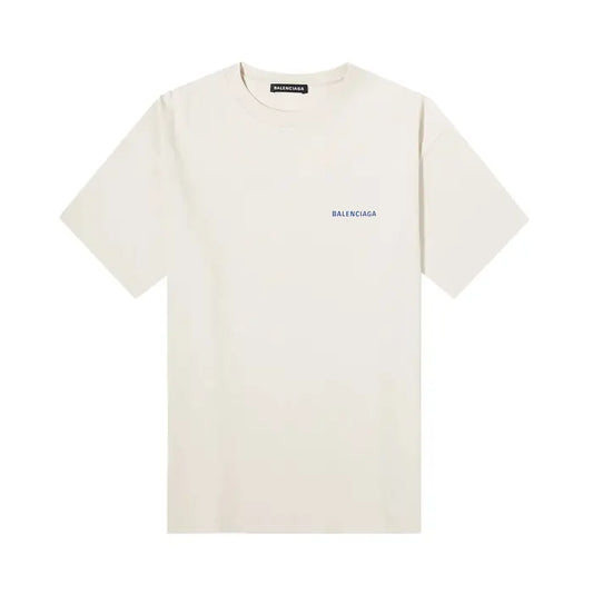 Balenciaga Badge Logo Tee 'Chalky White/Blue'