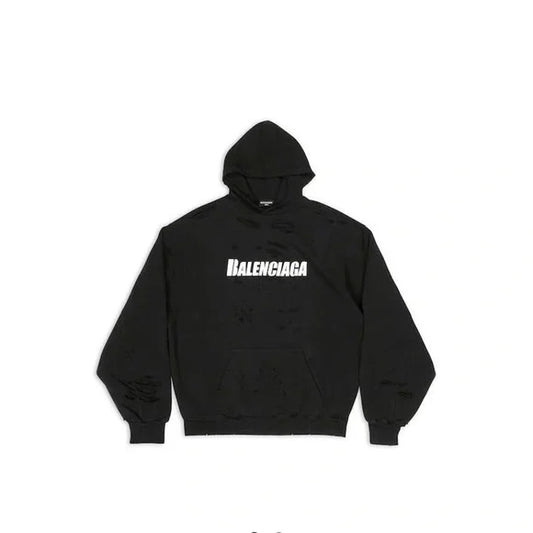 Balenciaga Caps Destroyed Oversize Fit Hoodie
Black/White