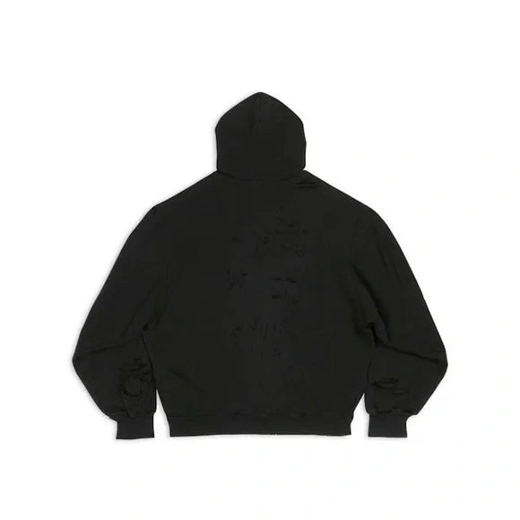 Balenciaga Caps Destroyed Oversize Fit Hoodie
Black/White