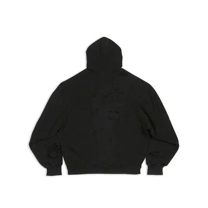 Balenciaga Caps Destroyed Oversize Fit Hoodie
Black/White