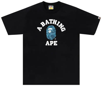 Bape Honeycomb Camo College Tee 'Black/Blue'