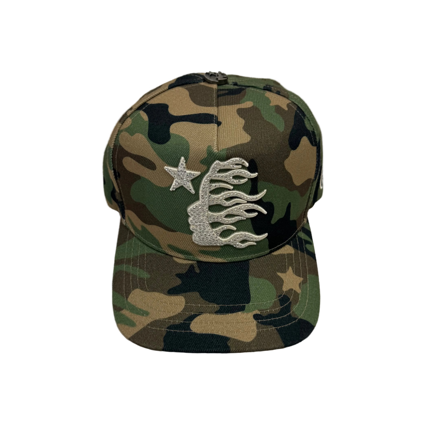 Hellstar Camo Rhinestone Snapback Hat (Pre-Owned)