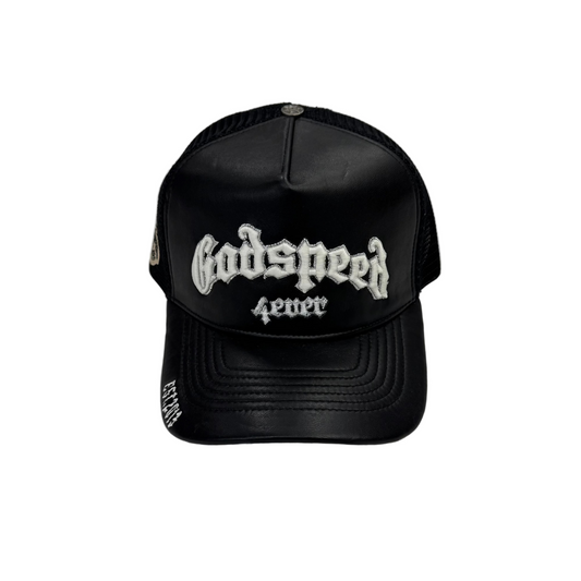 Godspeed GS Forever Premium Leather Trucker Hat Black (Pre-Owned)