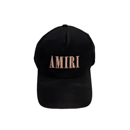 Amiri Core Logo Trucker Hat 'Black/Peach' (Pre-Owned)