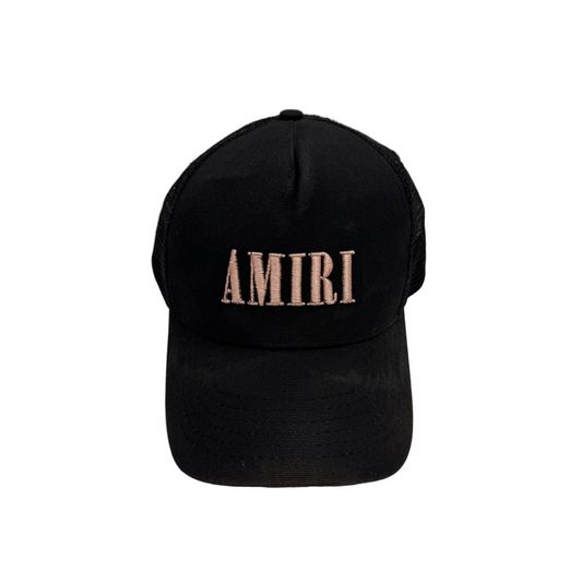 Amiri Core Logo Trucker Hat 'Black/Peach' (Pre-Owned)