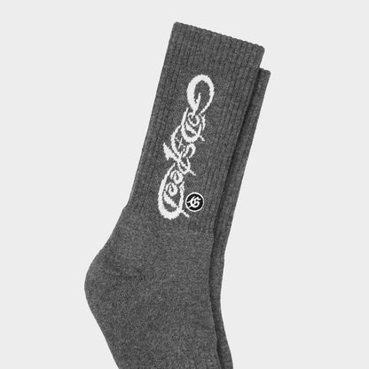 Godspeed New Age Logo Sock (Charcoal) - back view