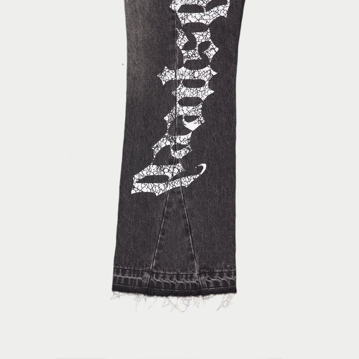 Godspeed OG Logo Flared Denim Jeans (Grey Wash)