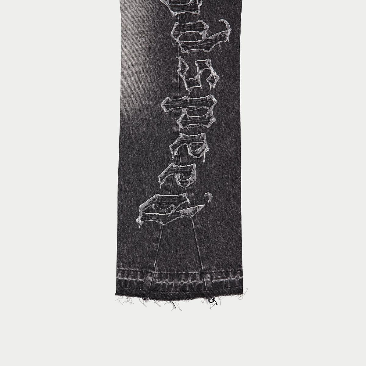 Godspeed OG Logo Flared Denim Stitched Jeans (Grey Wash)