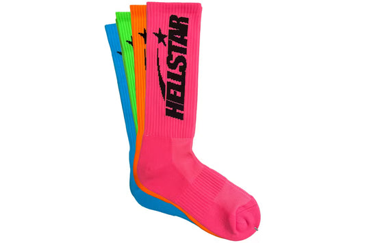 Hellstar Logo Socks (4 Pack) Neon