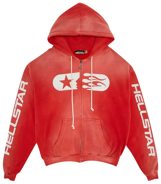 Hellstar Studios Zip Hoodie 'Red'