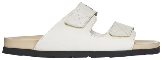 Sandalias con estampado del logotipo de Palm Angels en piel color blanco roto